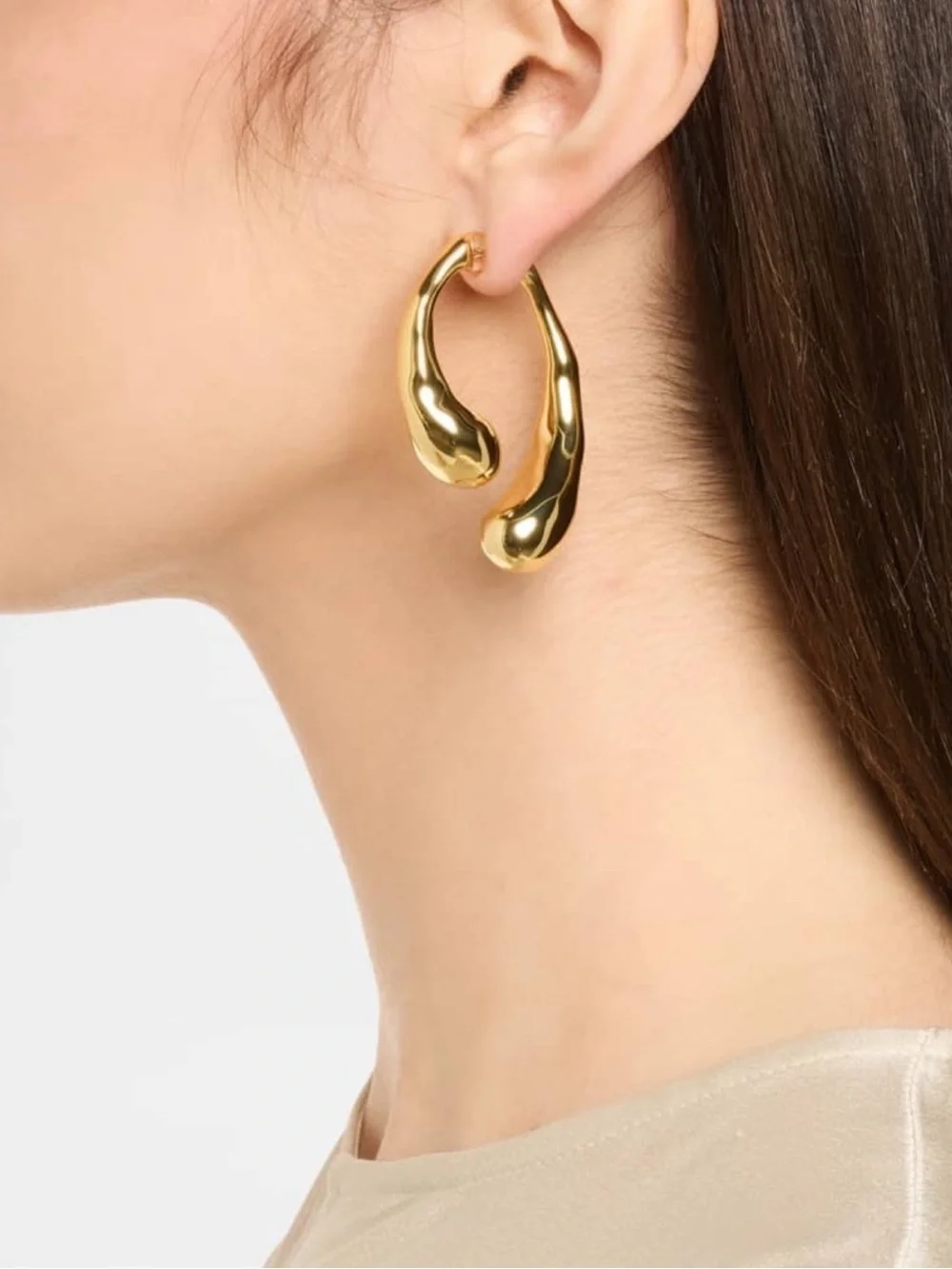Alexis Bittar Molten Gold Scoop Front Back Earring_4
